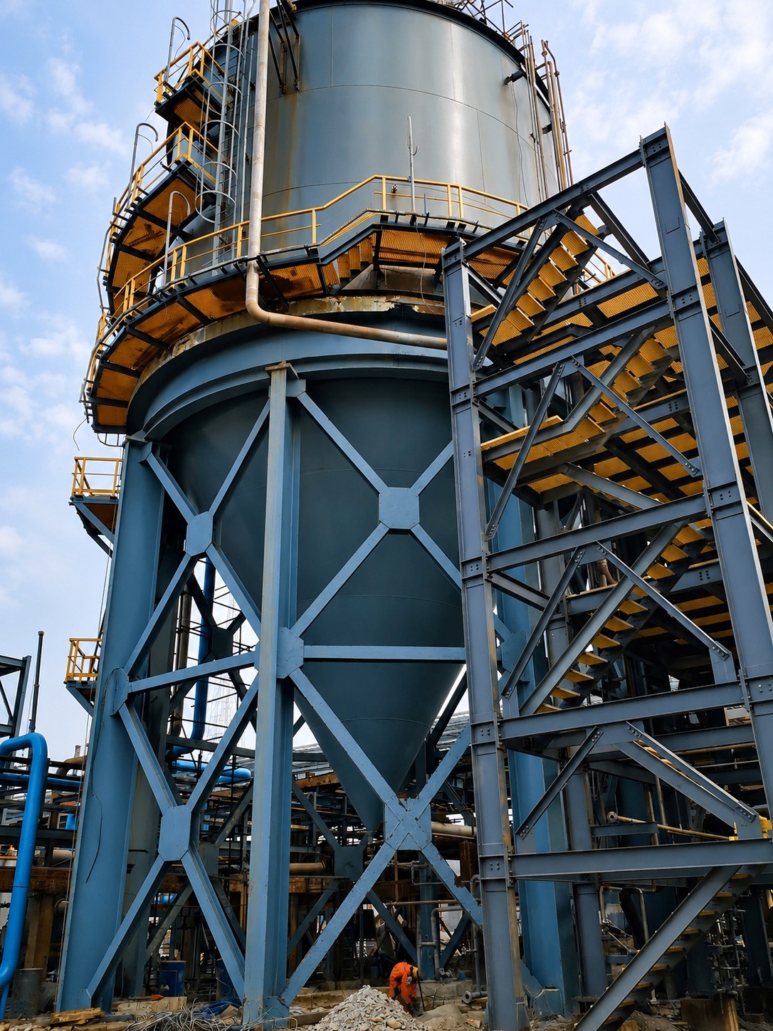 FRP Pultruded Structure with Staircase & Grating Platform